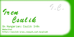 iren csulik business card